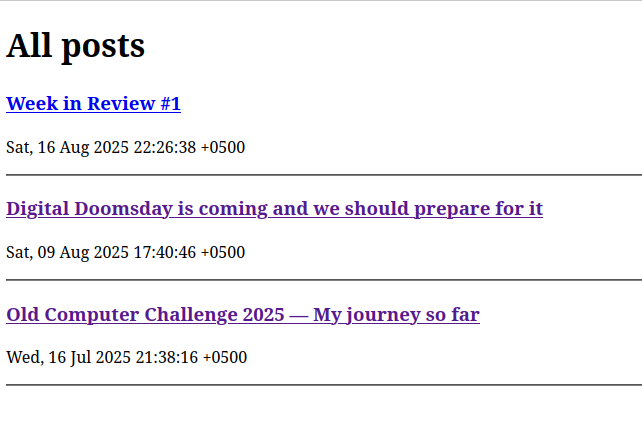 Actually usable RSS feed with basic XSLT formatting